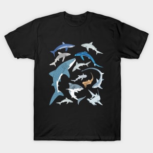 Whale Shark Blue Shark Mako Shark Species T-Shirt